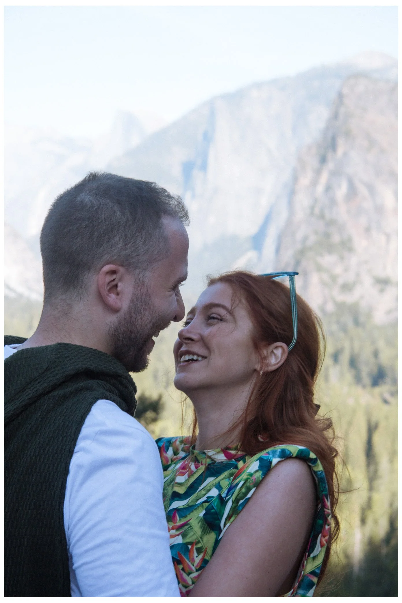 engagement / couple - she said yes and they are full of love. the couple looking at each other