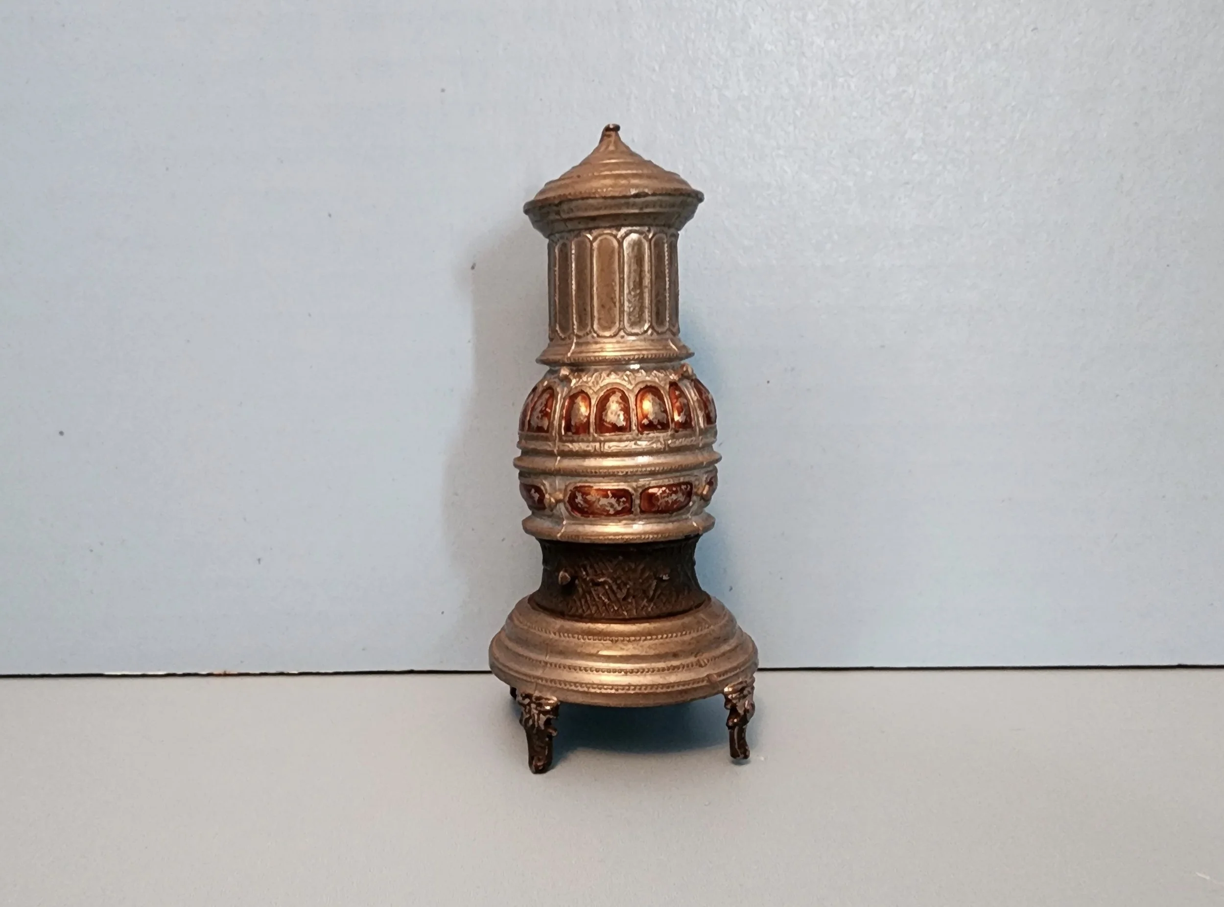 Antique German Round Metal Parlor Stove