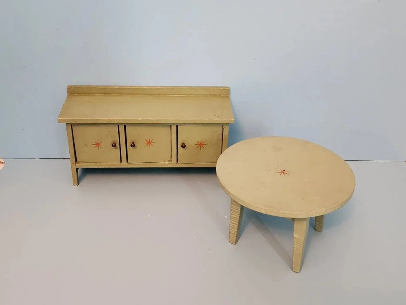 Green Painted Sideboard and Matching Round Table