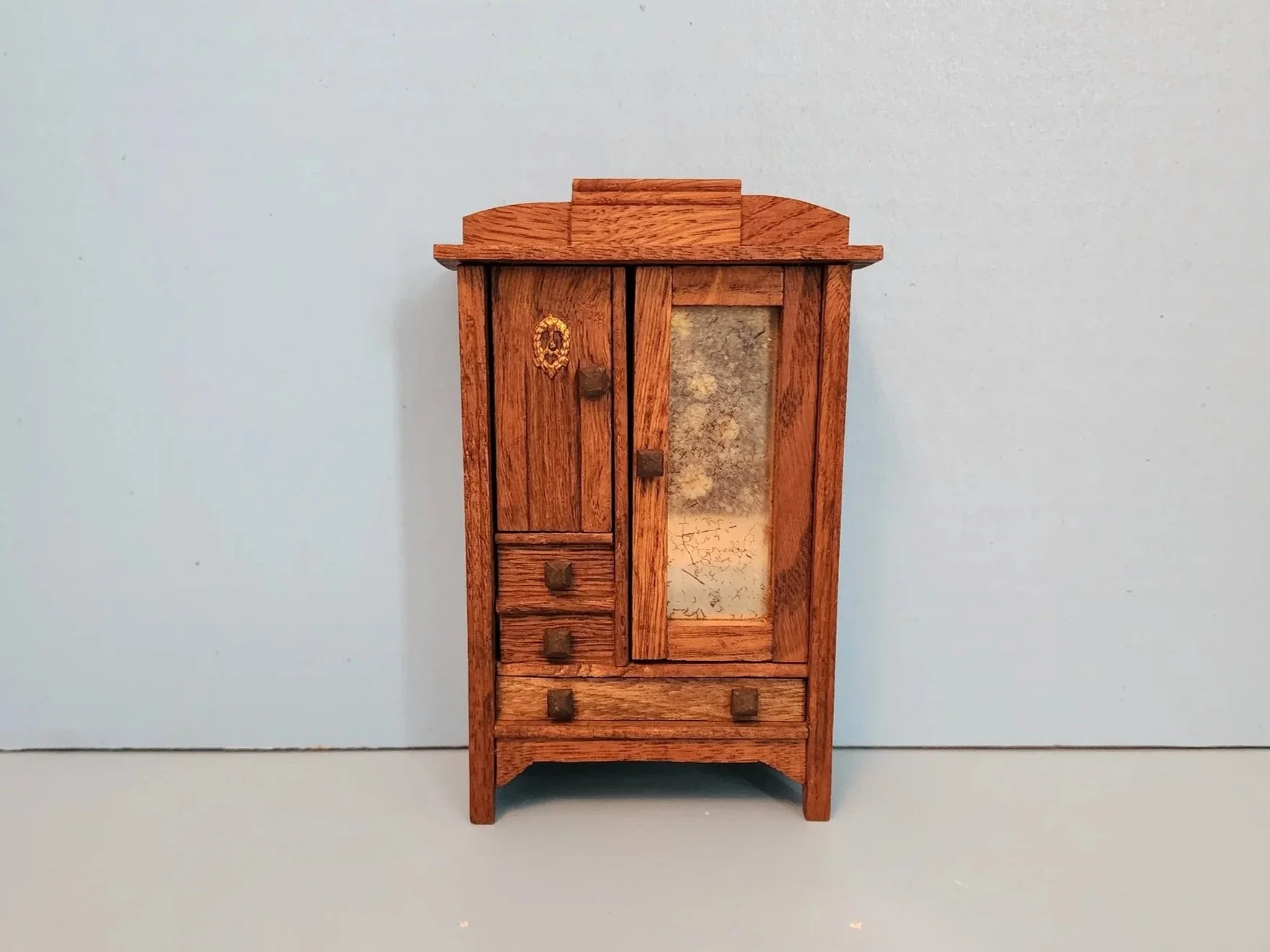 German 6" Tall Oak Armoire