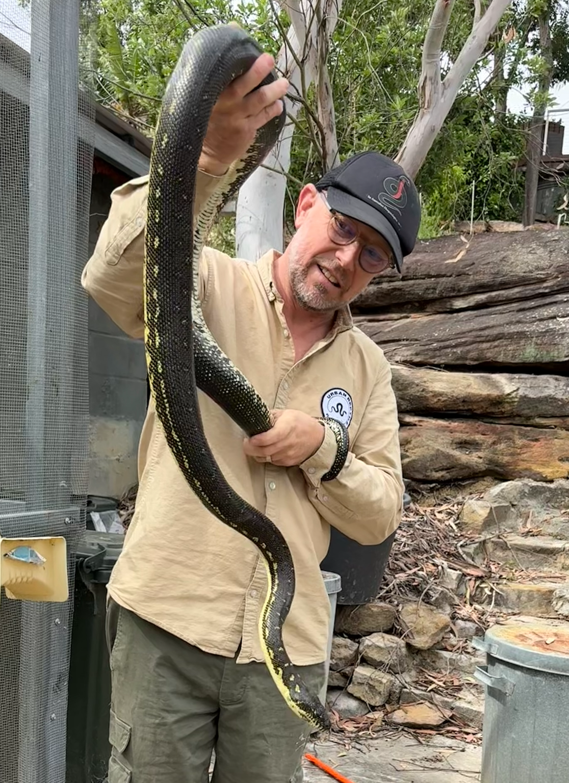 Chris Williams with a stunning Diamond python