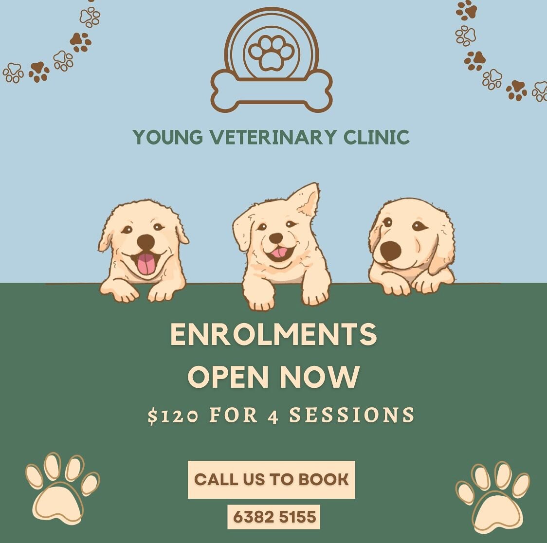 EXCITING NEWS!!!

We are now taking enrolments for puppy preschool. The course will run for 4 weeks, with classes being held on a Tuesday evening at 6:30pm. 

We will be covering the basics of caring for your new puppy and teaching you how your new f