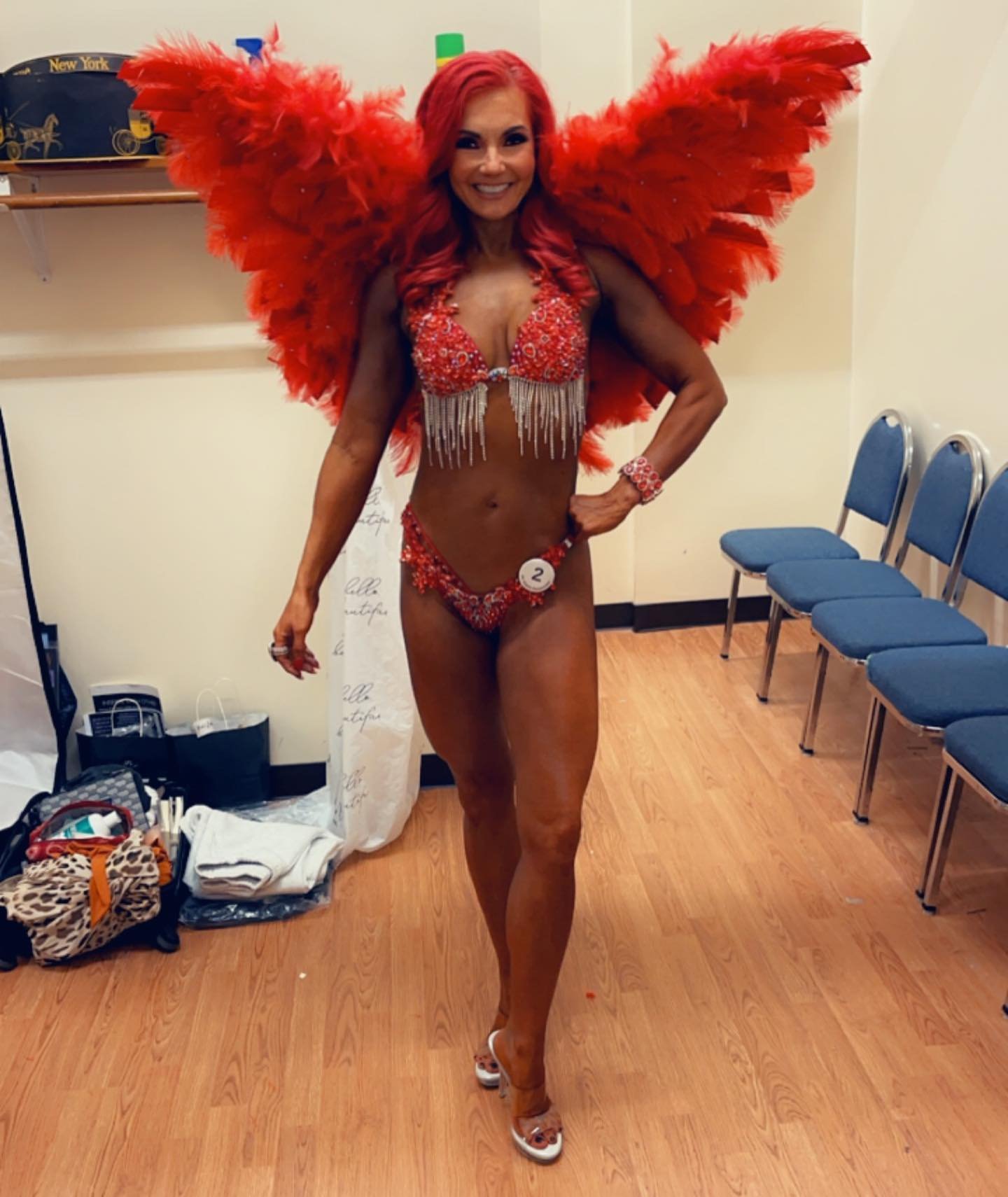Red Angel❤️❤️❤️ 

@compete_ipl Fitness Angels division at the fabulous show by promoter @sam_rae_fit in Virginia last weekend! 

Message me if you want to don your wings and take to the IPL stage this October in CT!

This entire beautiful outfit from