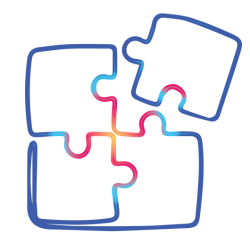 Puzzle pieces fitting together, representing problem solving or collaboration.