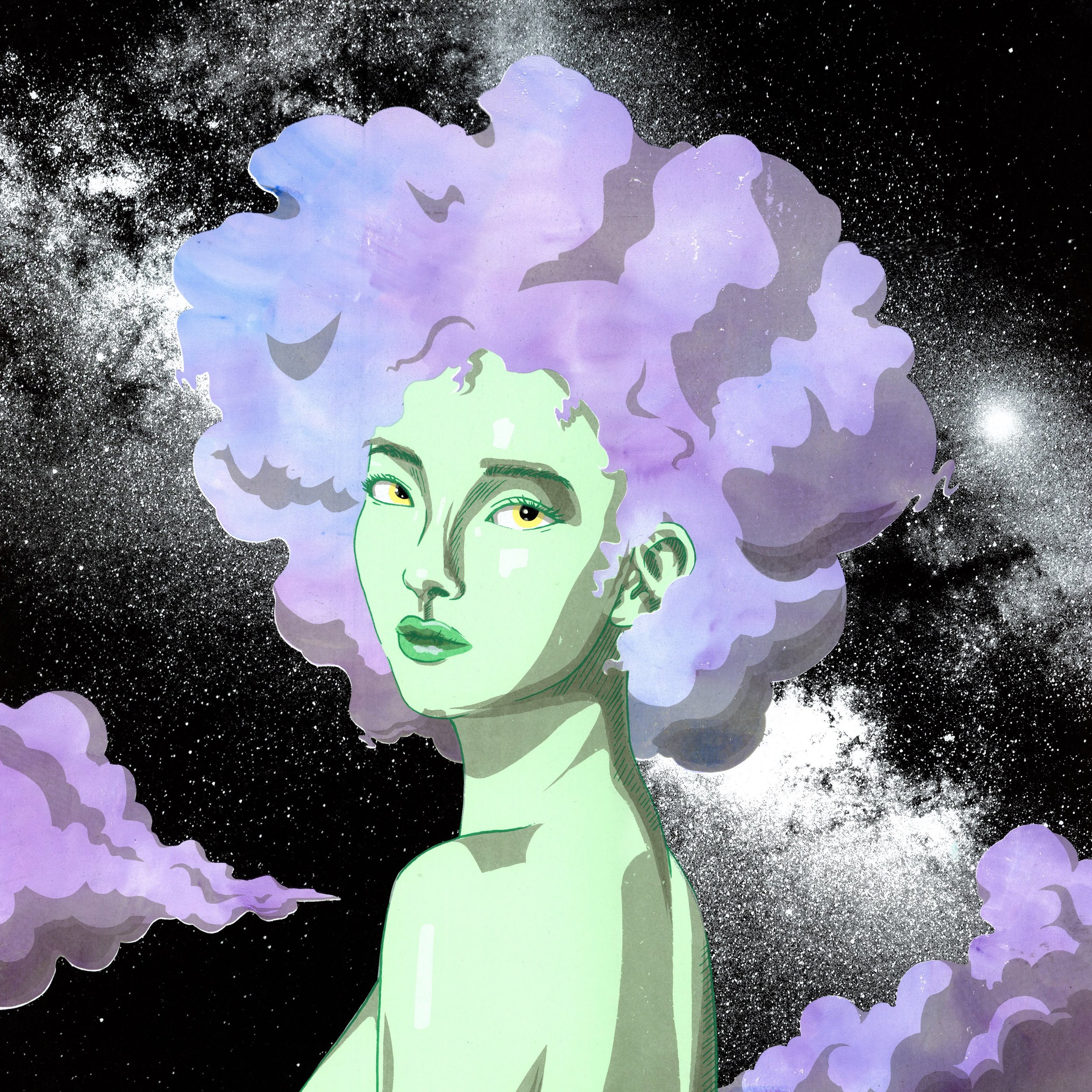 Divine Intervention, 2022. Edition Varied 4/10. 8 color screen print on smooth Bristol, 15 x 15 inches