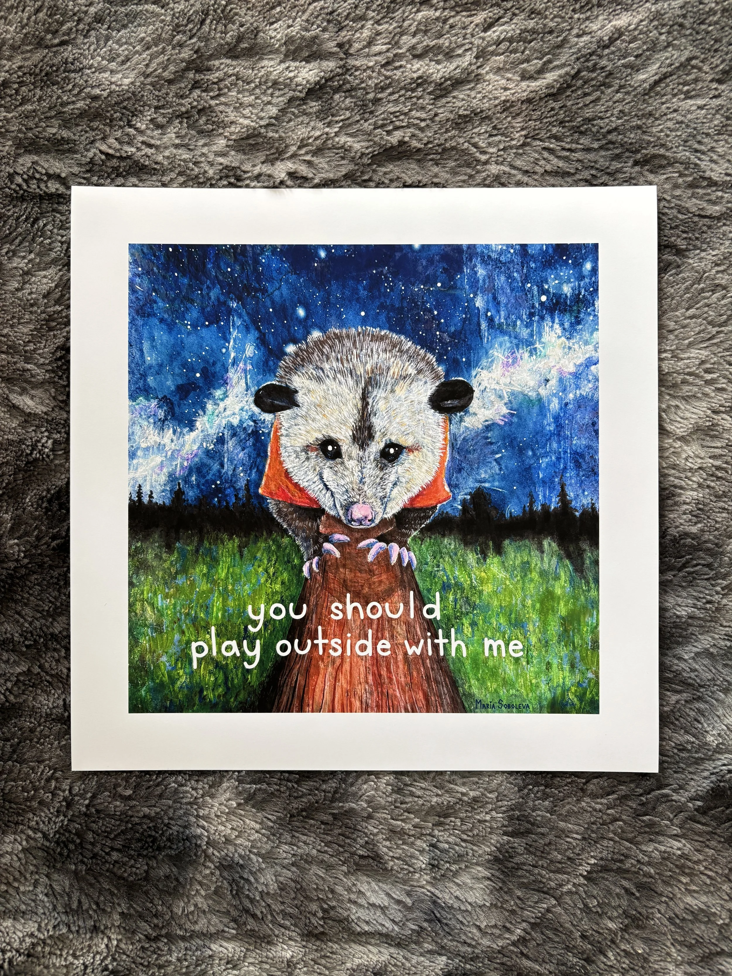 Playful Possum Print