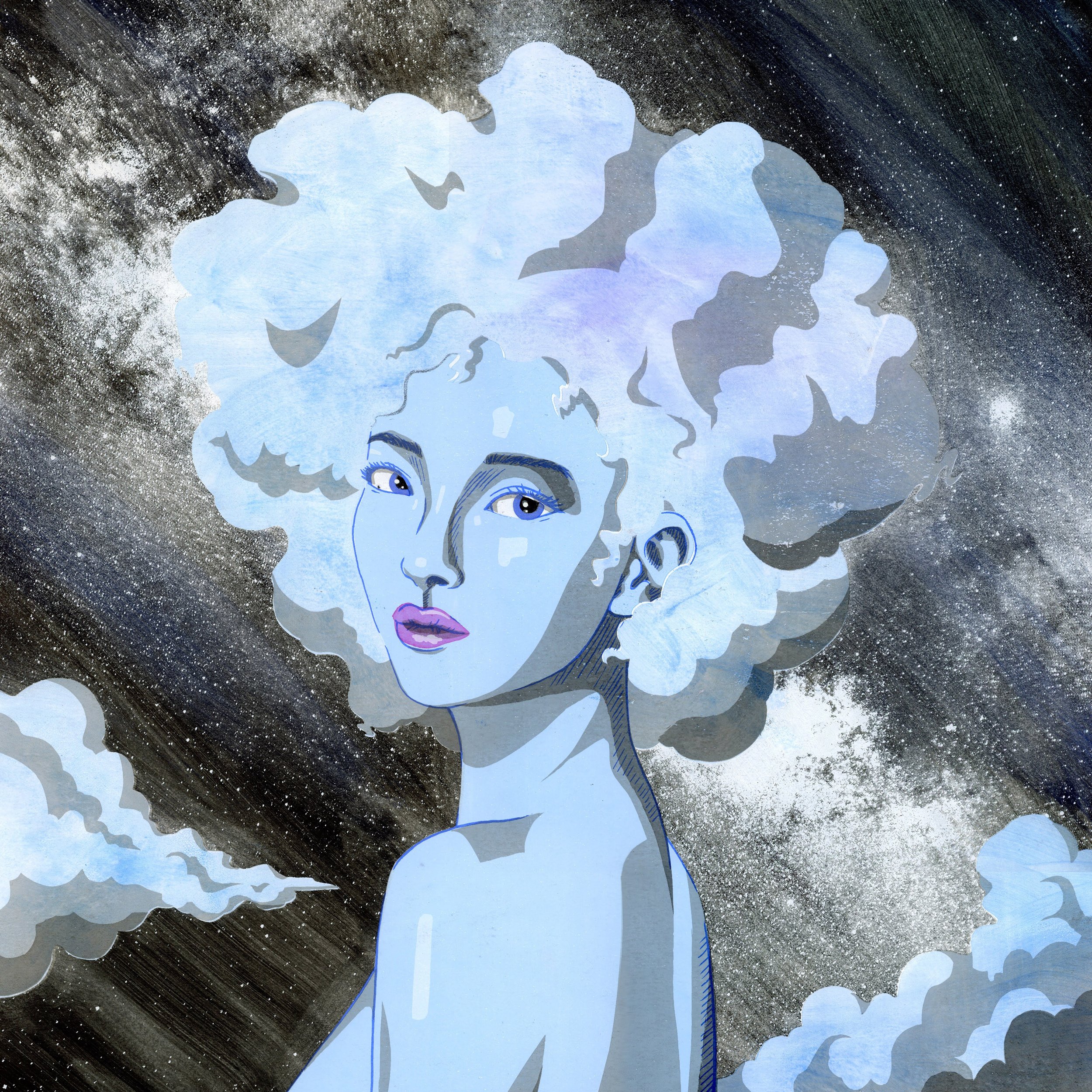 Divine Intervention, 2022. Edition Varied 1/10. 8 color screen print on smooth Bristol, 15 x 15 inches