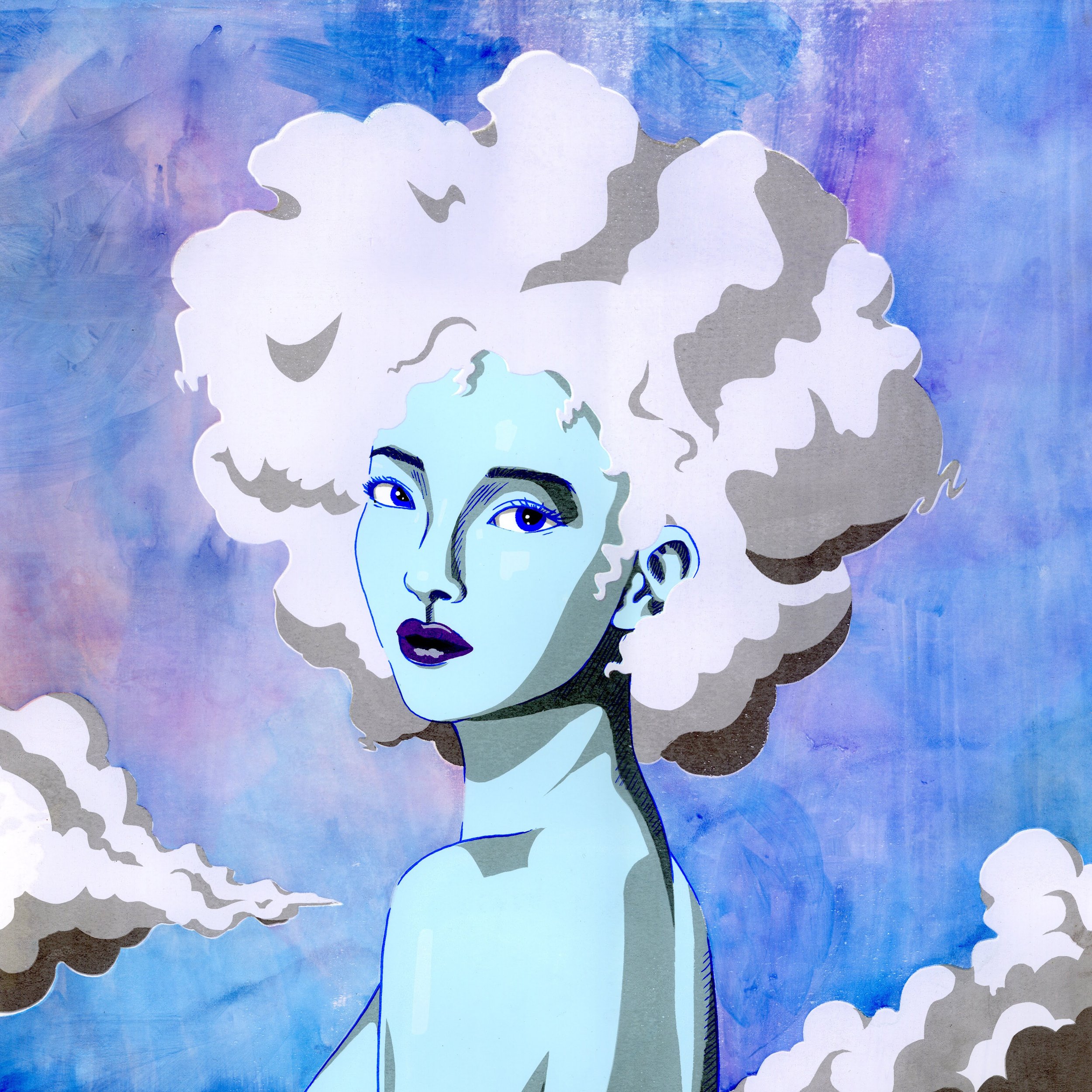 Divine Intervention, 2022. Edition Varied 8/10. 8 color screen print on smooth Bristol, 15 x 15 inches