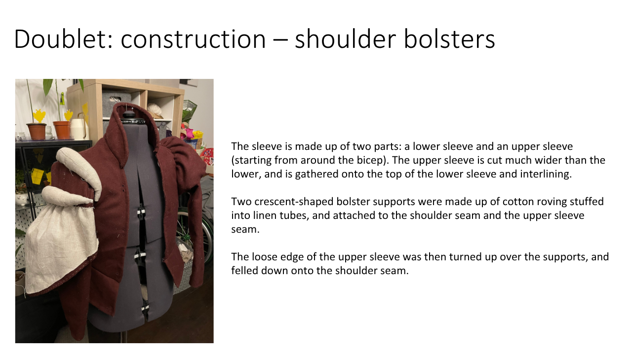 Doublet: construction – shoulder bolsters