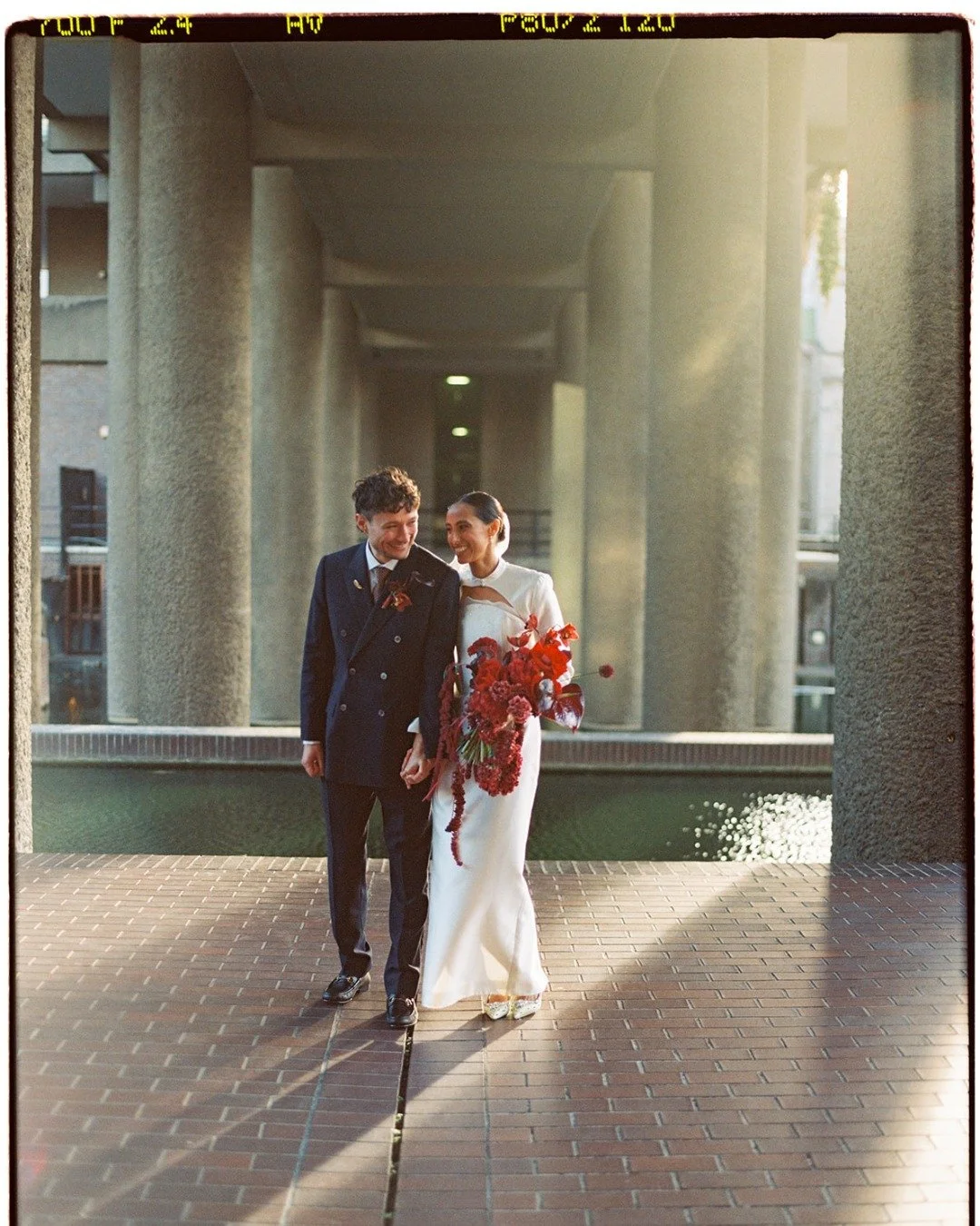 M&amp;J on film 🎞️ @dan.mccourt 

Bride @mackiehc
Planner | @rebeccavalentinedesign
Venue &amp; caterer | @thebarbicancentre
Photographer | @dan.mccourt
Electric harp | @bristolharpist
Brass band | @babelbrass
Lighting, sound, dance floor | @yolkpro