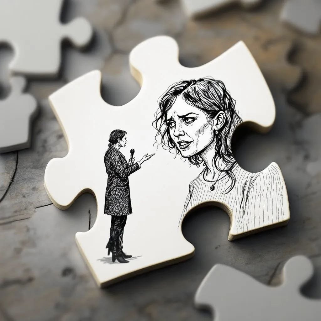 the jigsaw of a woman public speaking