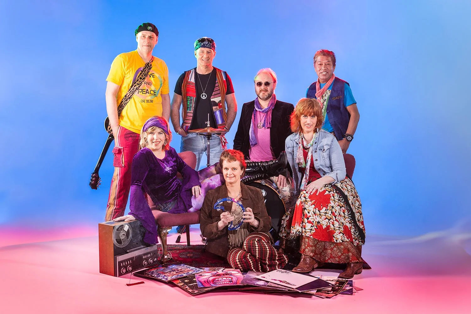 Fotostudio flitslicht met kleur.