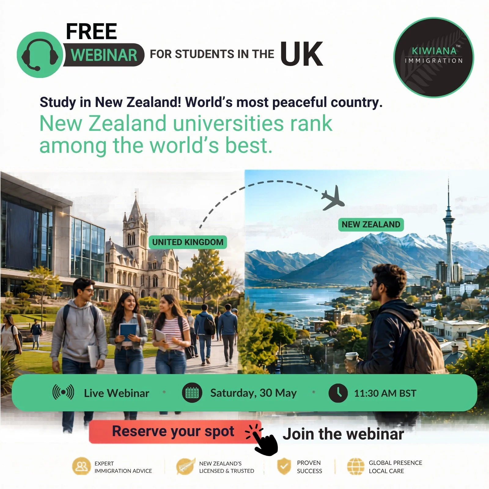 🎓 Study in New Zealand – Free Webinar for UK Students