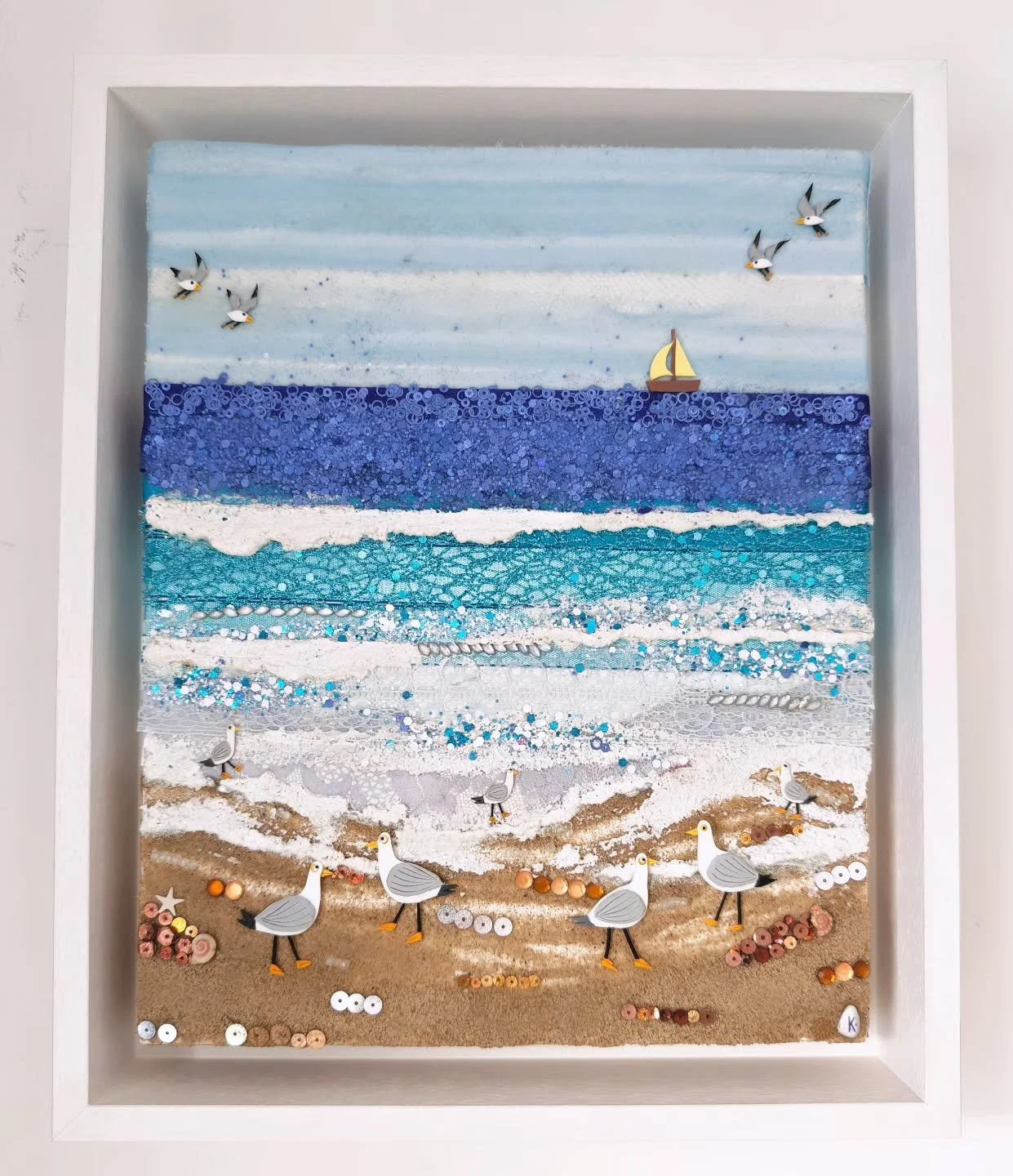 Seaside Gathering 🪿

Inspired by beach walks, rolling waves, circling seagulls and distance sails, this piece captures the peaceful rhythm of the coast. 

#CoastalArt #BeachArt #MixedMediaArt #Oceaninspired #BeachHouseStyle