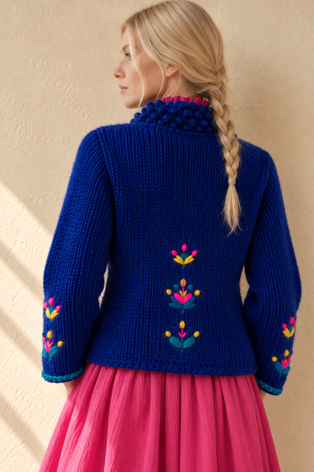 Kobaltblaue Strickjacke mit Blumenstickerei.png