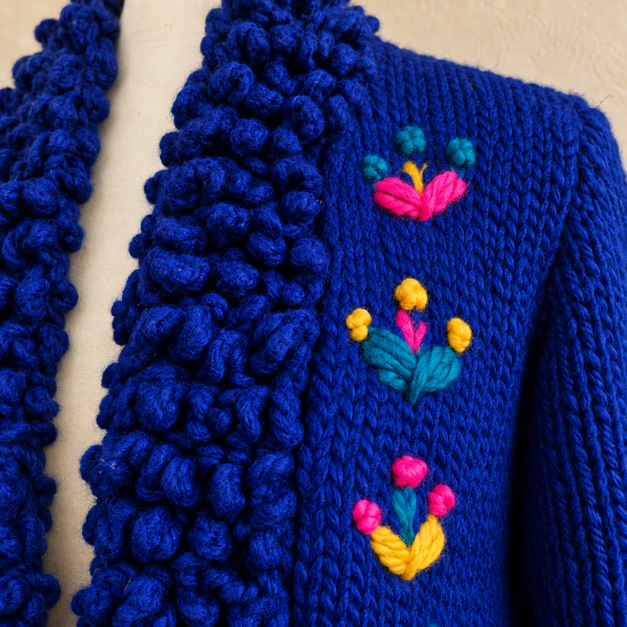Kobaltblauer Cardigan mit bunten Stickblumen.png