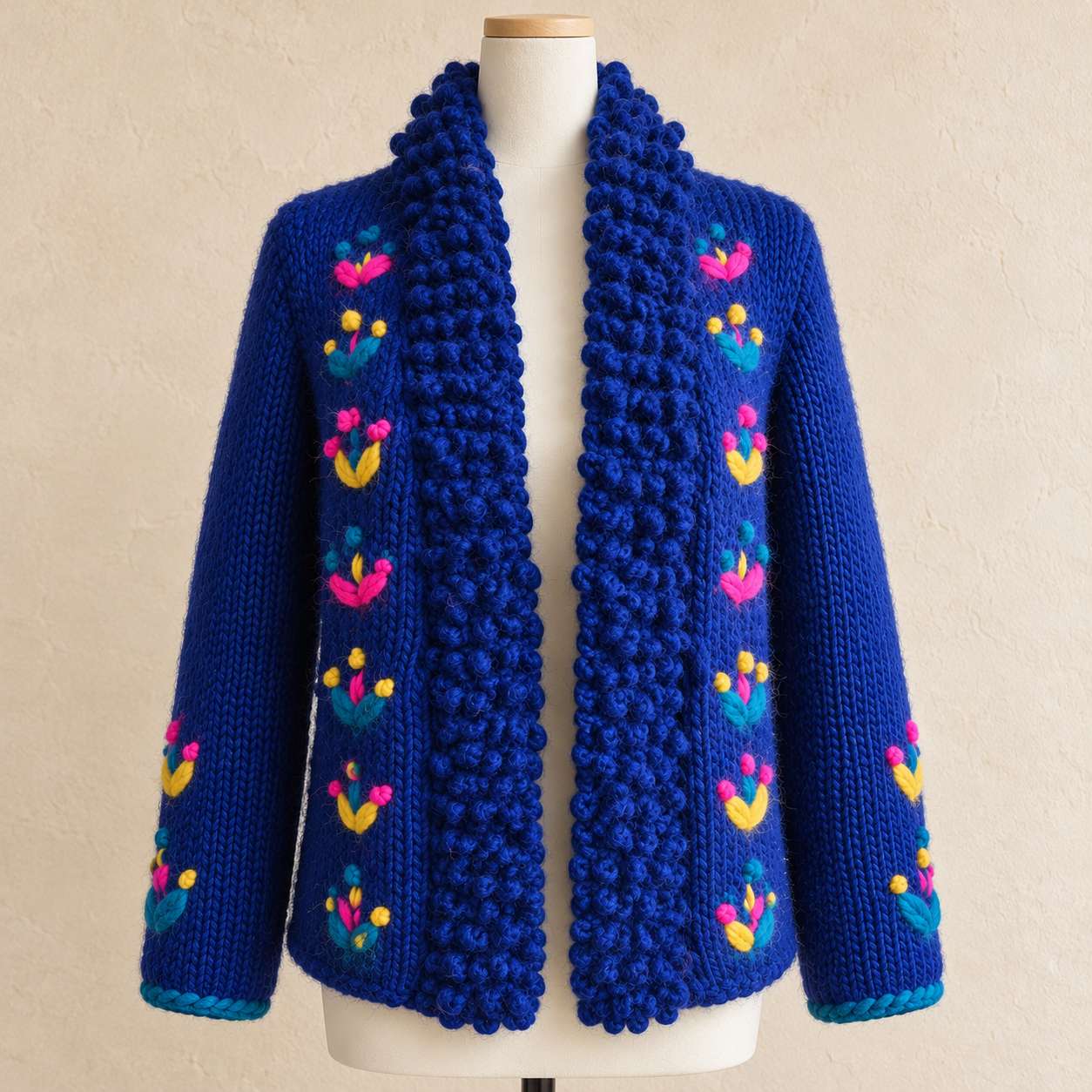 Kobaltblaue Strickjacke mit Blumenstickerei(1).png