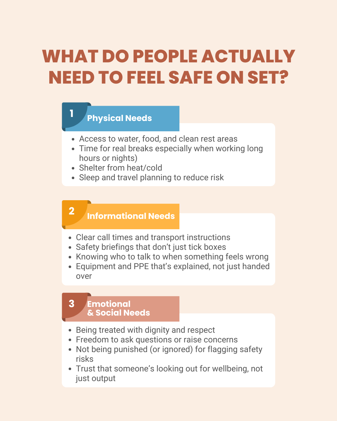 Safety starts before set. You cannot fix safety if you are only looking on set.