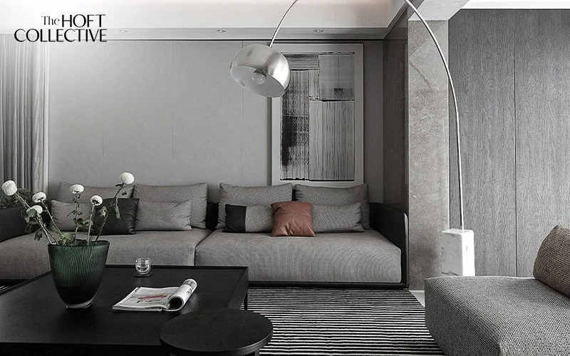 grey and white modern contemporary living room