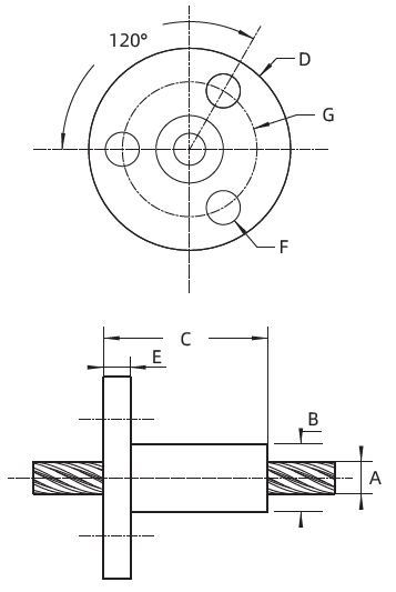 CS Circular Flange Free-Wheeling Lead Screw Nut