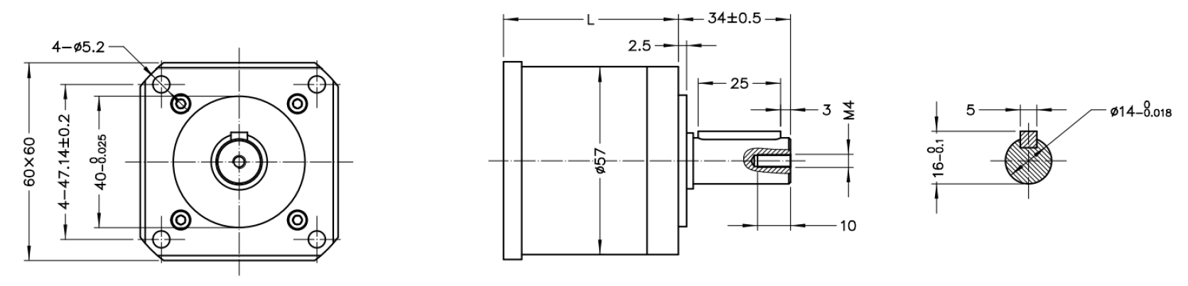 NEMA 24 stepper motor gearbox option
