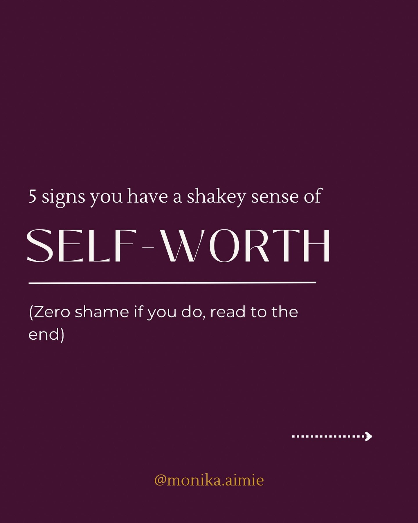 How strong is your sense of self-worth? 
Here are some signs it could be on the shakey side ☝️

There is no shame if some of these ring true for you, they do for many people. I would have said yes to almost all of these at some point in my life 🙋🏼&