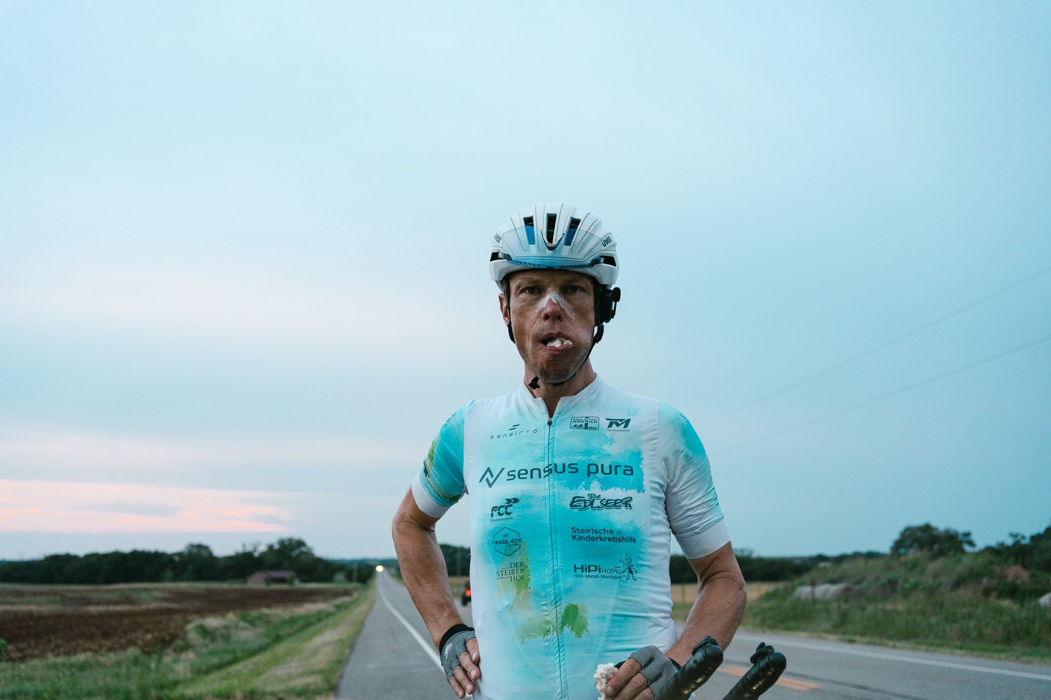 Halfway across America — the prize is half a rice cake.