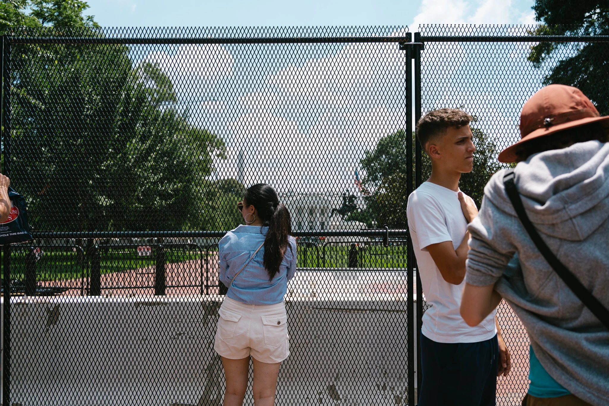At the fence, looking in