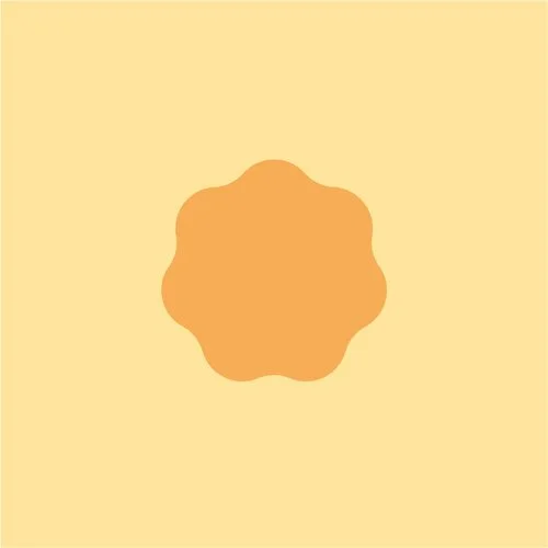 A digital illustration of a cookie on a pale yellow background.