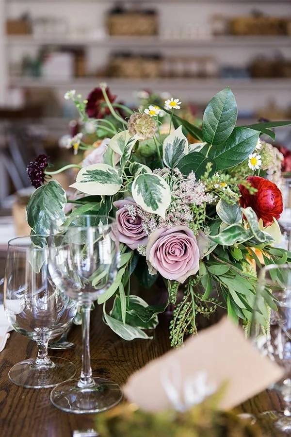 Floral arrangement on an event table