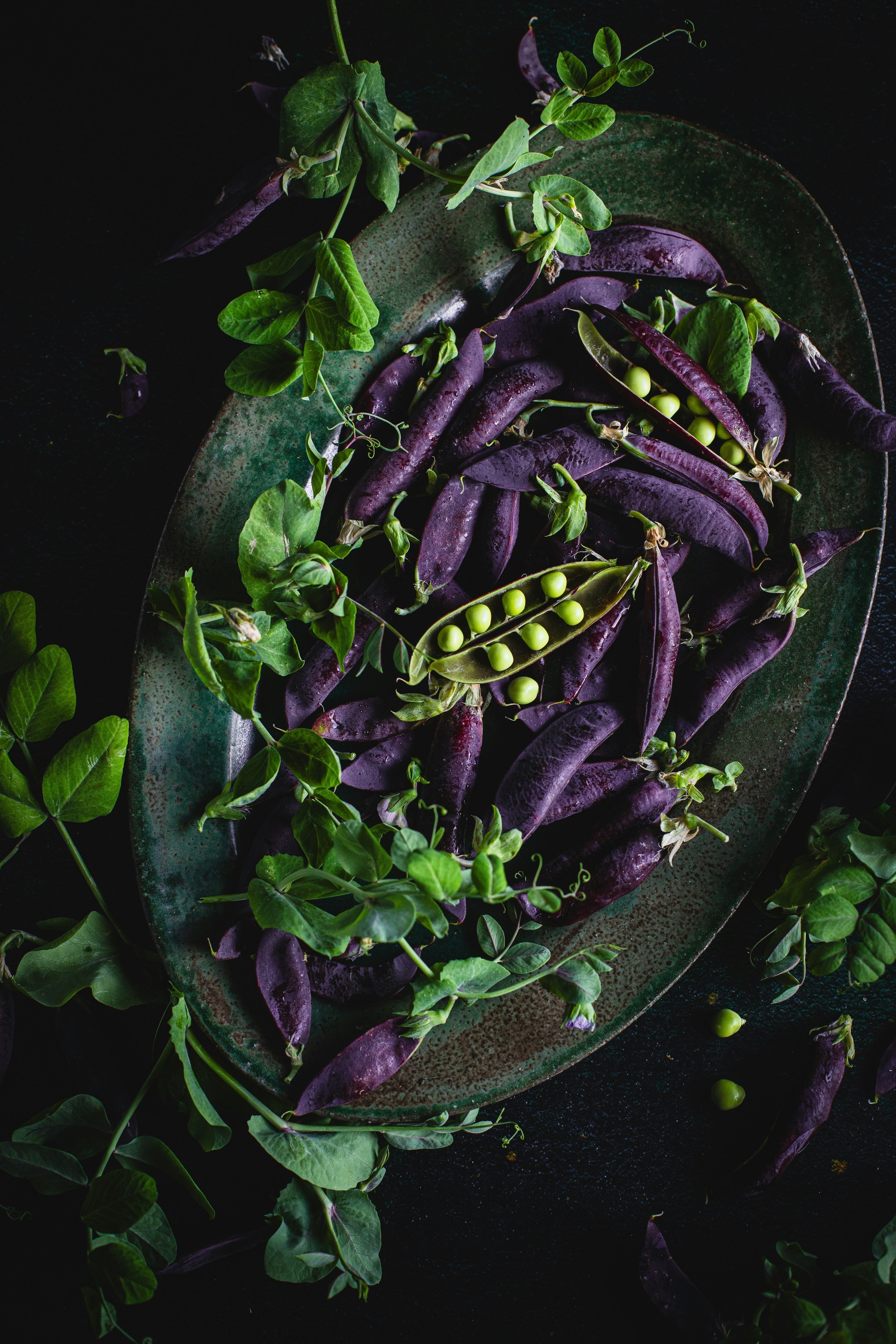 Purple and Green Snap Peas