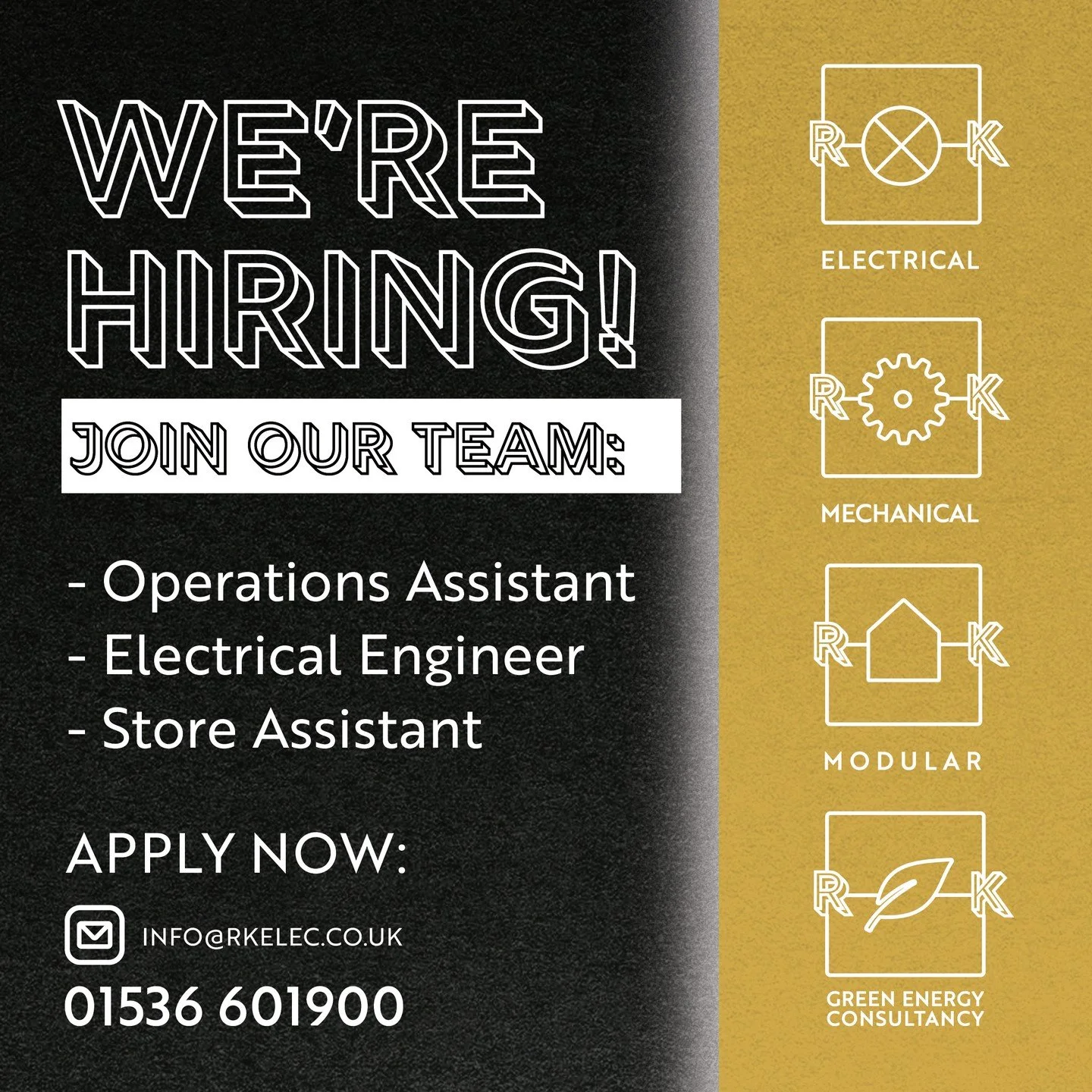 WE'RE HIRING!

Interested in joining our team? We have some roles that might suit you or someone you know!

We're looking for:
- An operations assistant to oversee and implement operational processes within the company
- An electrical engineer (full 