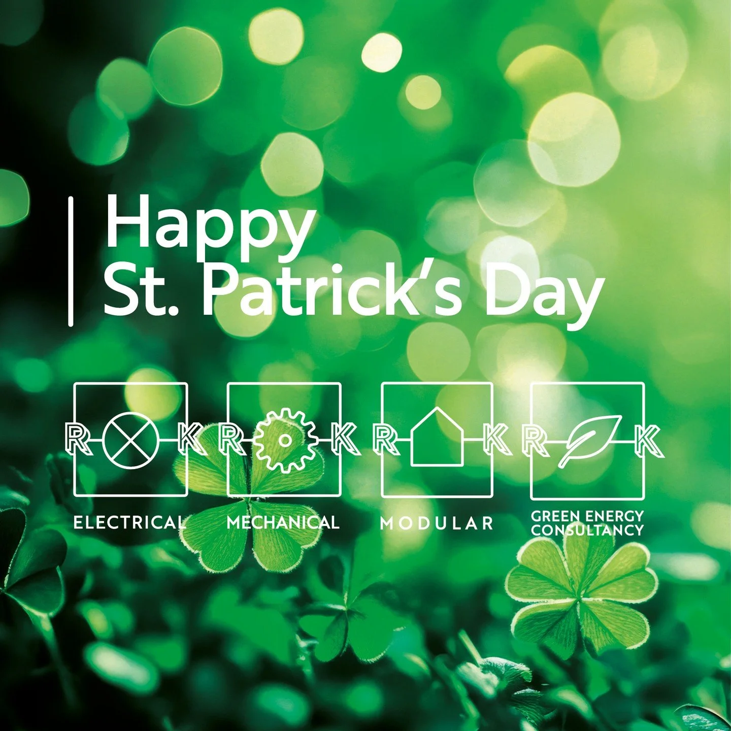 Happy Saint Patrick's Day from everyone here at RK🍀

We hope your days are all filled with good luck!

#RKmodular #RKelec #RKelectrical #RKmechanical #plumbing #heating #electrical #mechanical