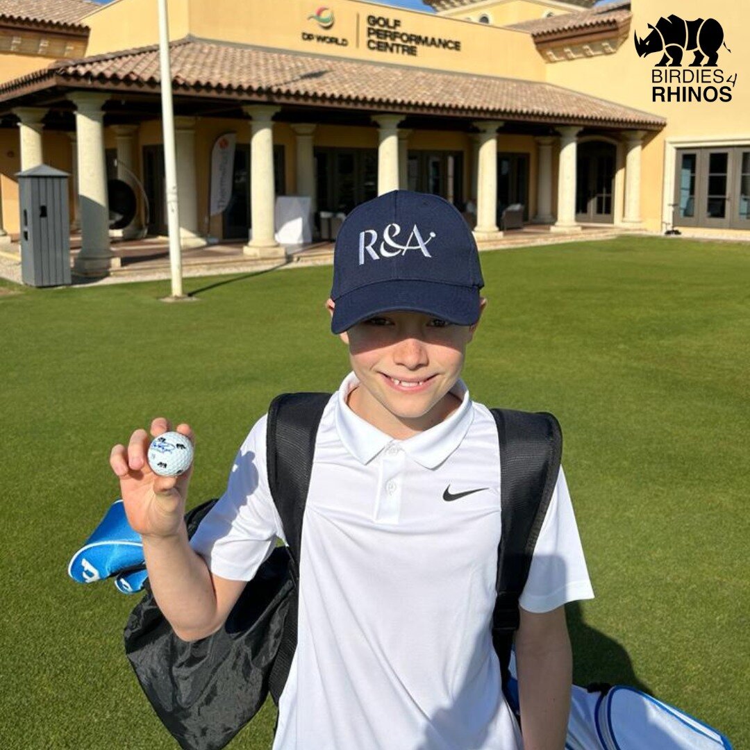 A HUGE THANK YOU and CONGRATULATIONS goes to William and Stephen Hubner, who donated towards Birdies 4 Rhinos and WON a B4R golf ball signed by the recent DP World Tour winner, Tommy Fleetwood 😉🎉😉🎉
William's smile says it all! 

Thank you for you