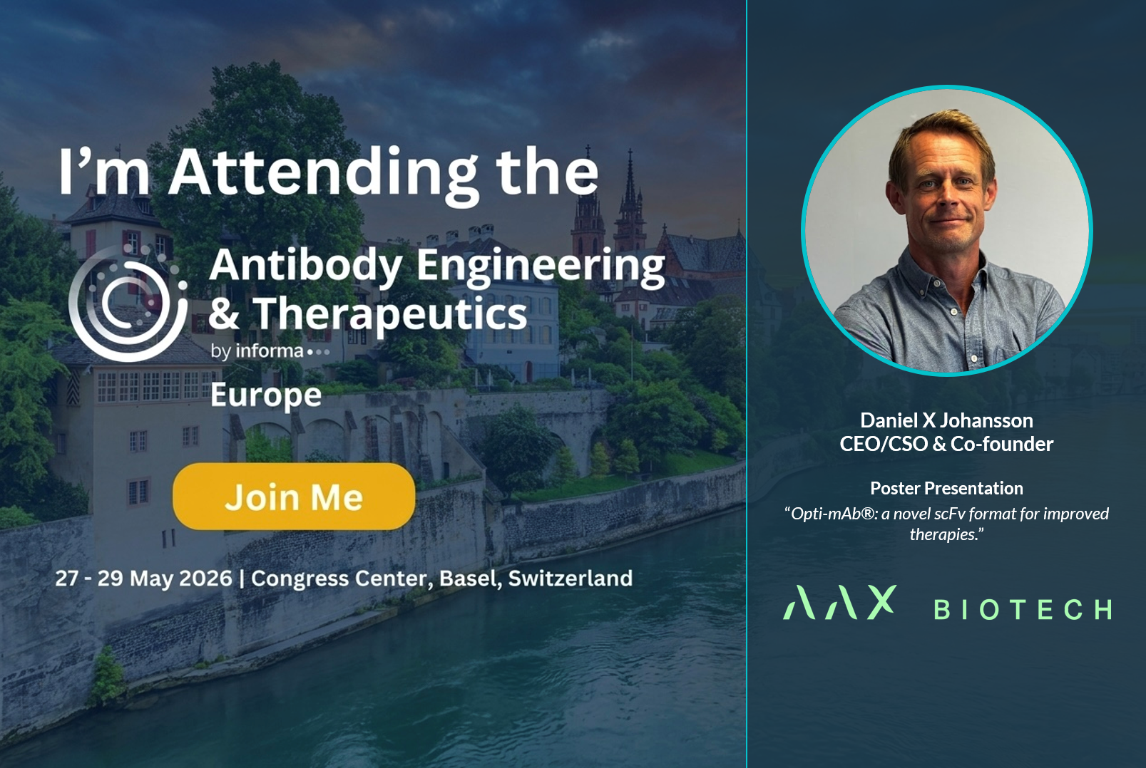 AAX Biotech presenting Opti-mAb poster at Antibody Engineering &amp; Therapeutics Europe