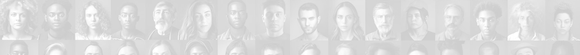 black and white portraits of different people multicultural and gender in a grid formation