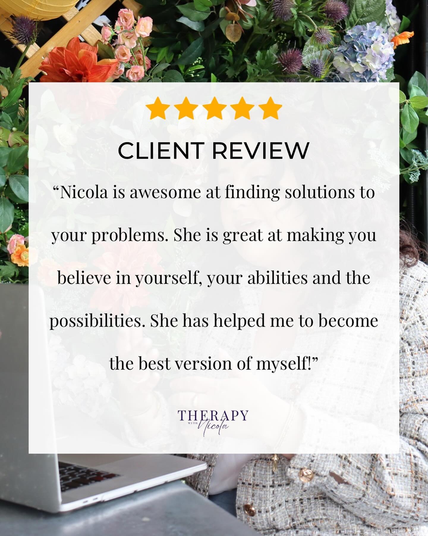 Thank you for a lovely review

Get in touch to book an appointment

Click the link in bio or visit www.therapywithnicola.com

Appointments available in Manchester, Cheshire or Online.

Home services also available for your comfort and convenience

#m
