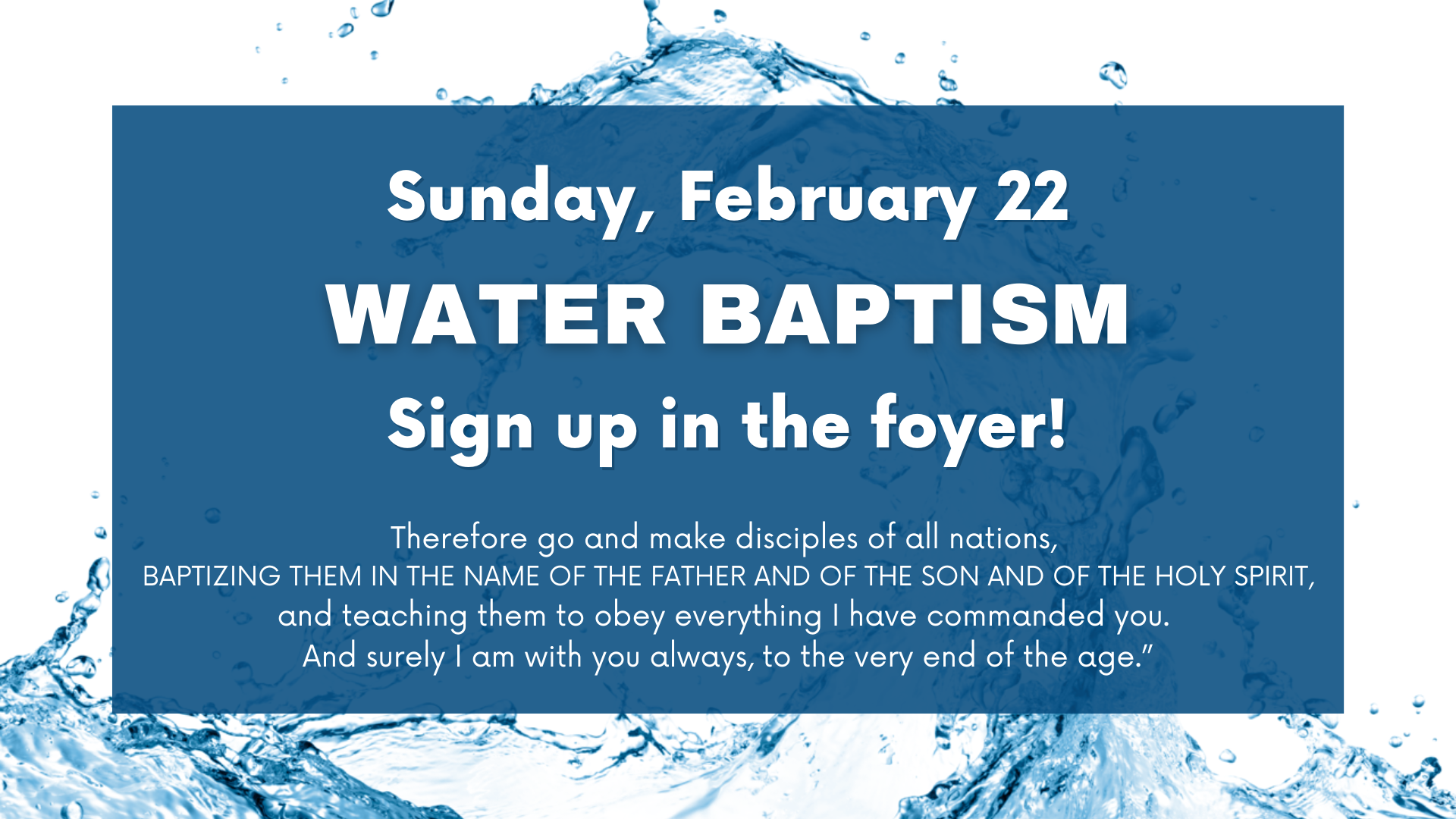 Water Baptism