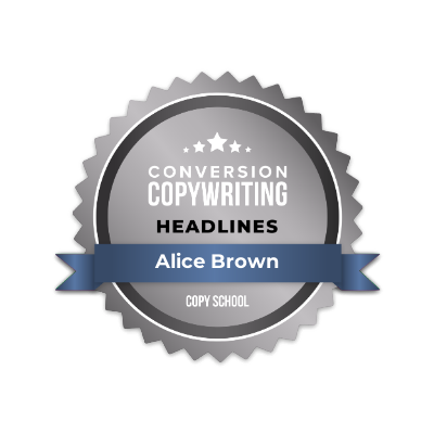 Award badge for Conversion Copywriting Headlines from Copy School