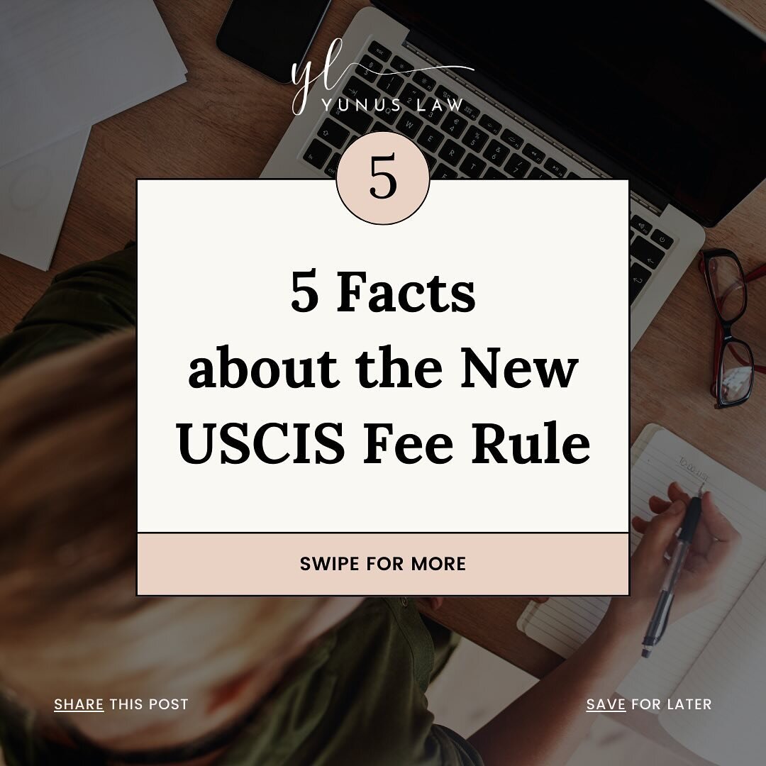 Here are 5 facts about the New USCIS fee rule:💰📊 Which fact surprised you the most? 🤓#USCISFeeRule #Immigration 

#StayTuned for the next 5 facts! 🔜💬&rdquo;