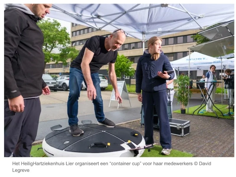 Sportinnovatiemobiel strijkt neer in Lier: 80 ziekenhuismedewerkers nemen deel aan ‘container cup’