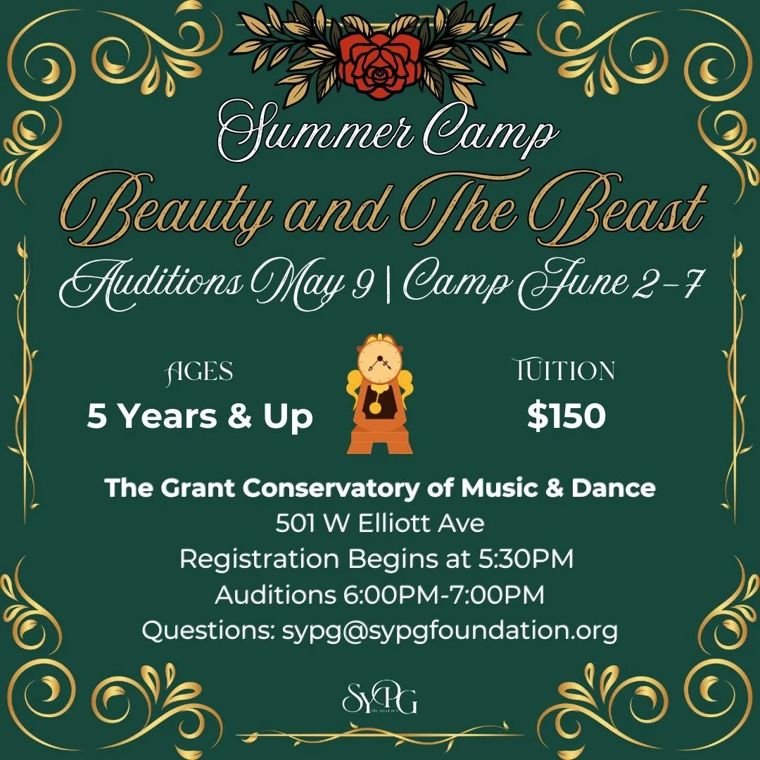 Calling all dancers, dreamers, and movers ages 5 to 17! 📣
Join us Friday, May 9th at @grantconservatory for dance camp auditions! 🌹
Registration begins at 5:30PM with auditions to follow at 6:00PM. Children must be currently enrolled in dance cla