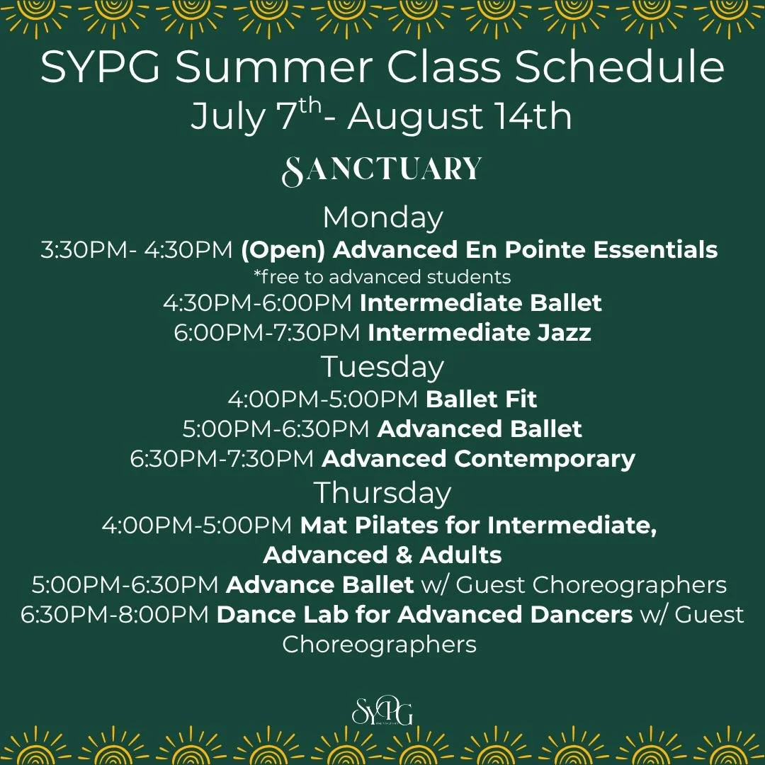 Are you ready for the summer? ☀
We are so excited for our summer class line up! You can register online at our link in bio! 🩰🔗
#springfieldyouthperformancegroup #sypg #summercamp #summerdance