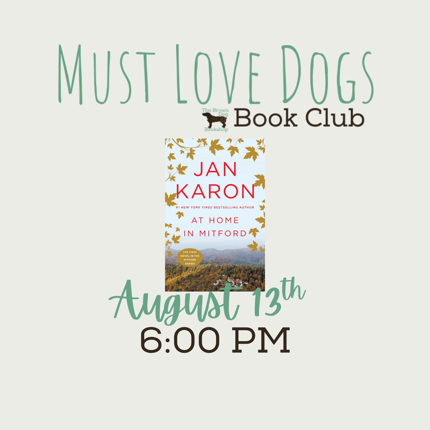 Must Love Dogs Book Club - August