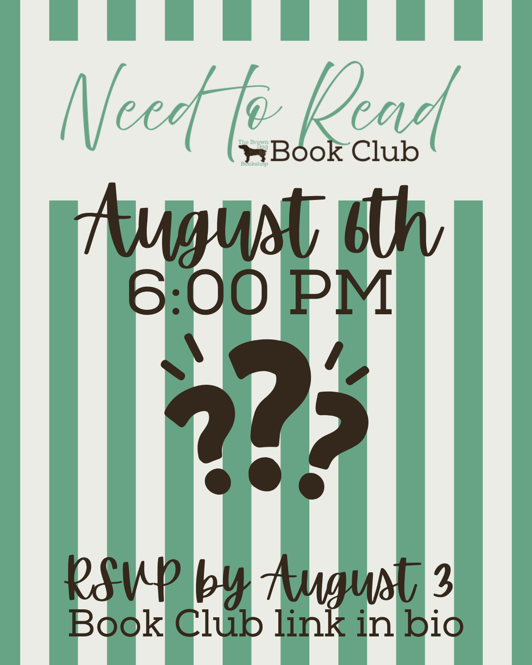 Need To Read Book Club-August