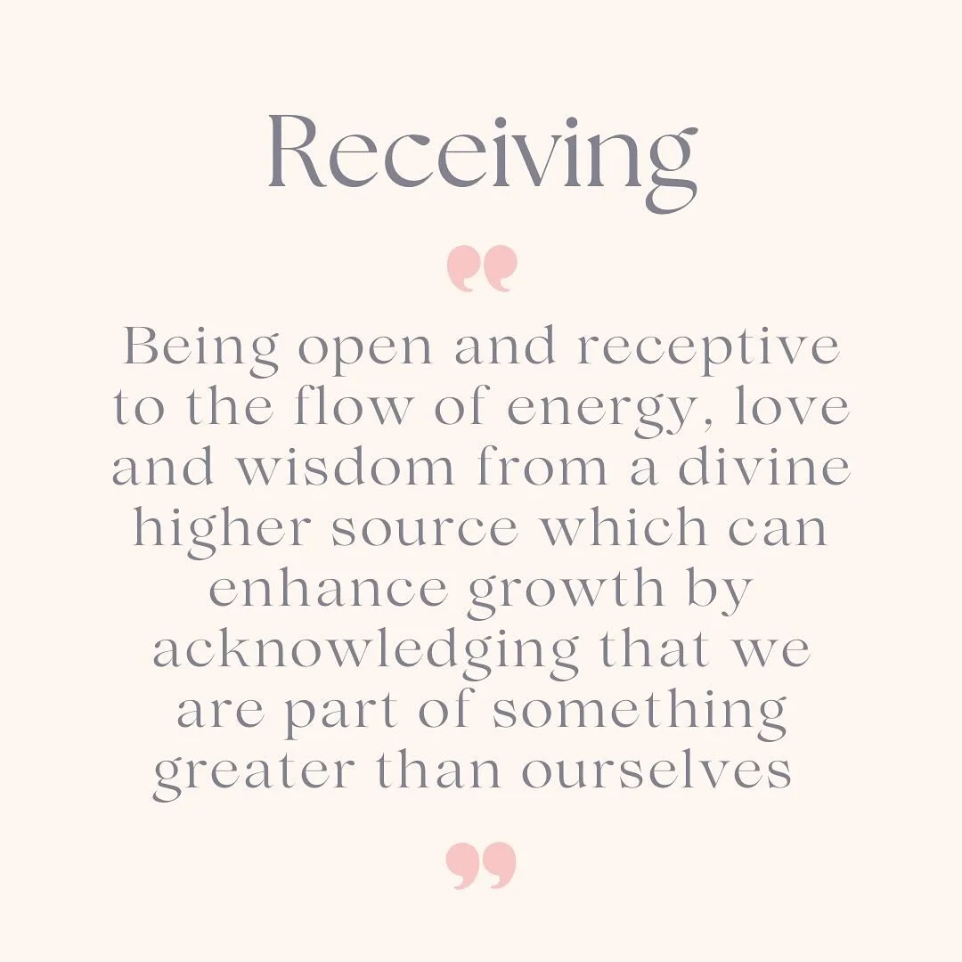 &bull; R &bull; E &bull; C &bull; E &bull; I &bull; V &bull; I &bull; N &bull; G &bull; 

A practice not many are taught to do well 

If you are anything like me this concept of receiving has seemed selfish and giving everything you have and then som