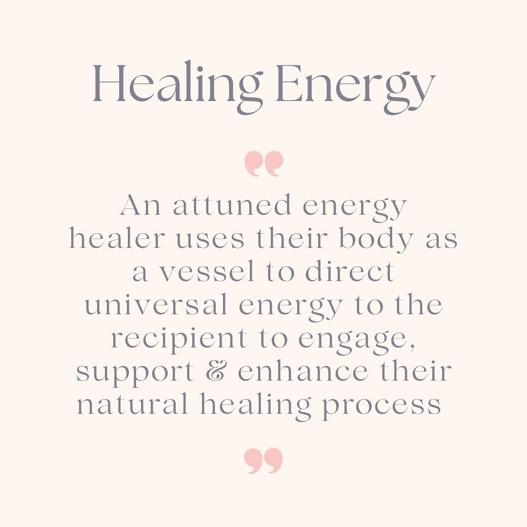 &bull; H &bull; E &bull; A &bull; L &bull; I &bull; N &bull; G &bull; 
&bull; E &bull; N &bull; E &bull; R &bull; G &bull; Y &bull; 

As an energy healer I use my body as a vessel to transmit universal energy through me so I can direct it with intent
