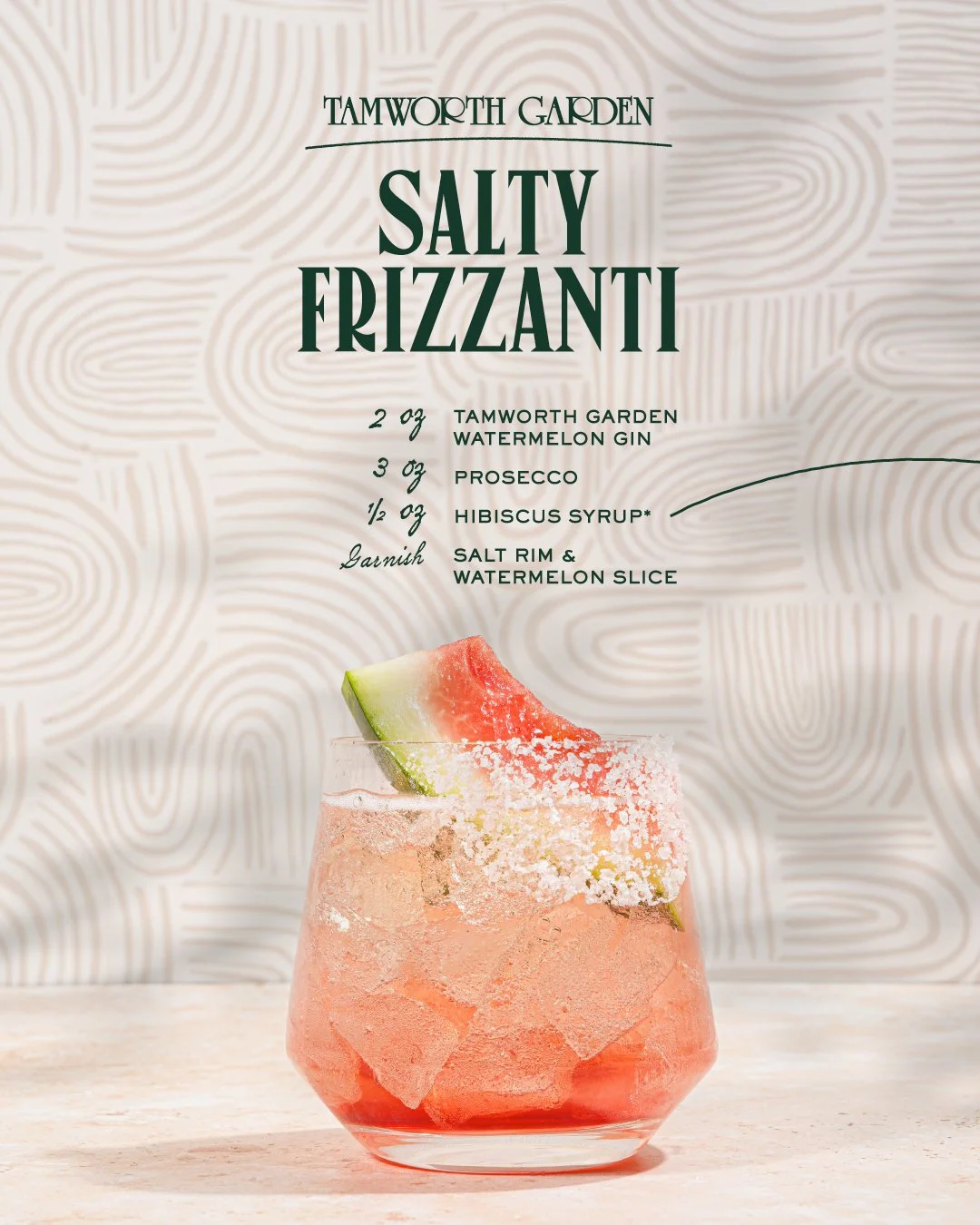 Presenting our Watermelon Gin two ways: the Blushing Bubbly and Salty Frizzanti. Perfectly refreshing on a hot summer's day, just add the ingredients to a wine glass with ice and stir briskly. Top with your garnishes and enjoy!