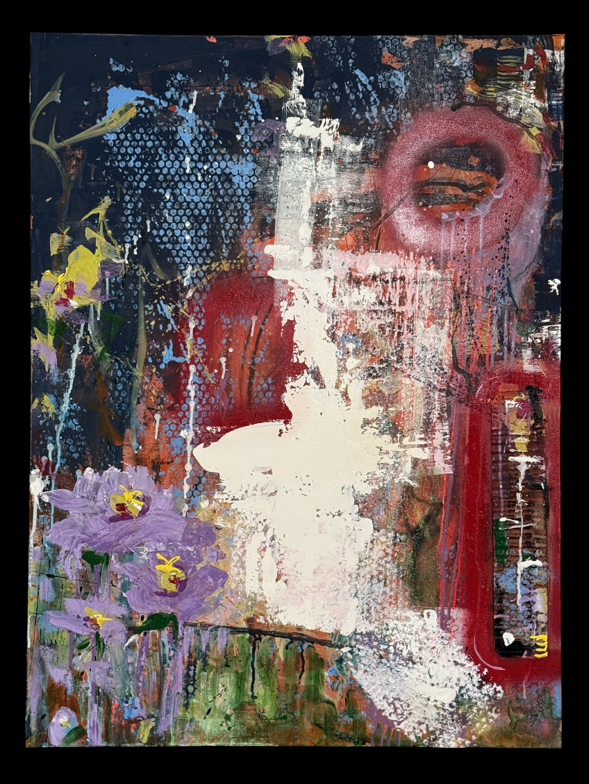 Through the Red Veil Mixed Media