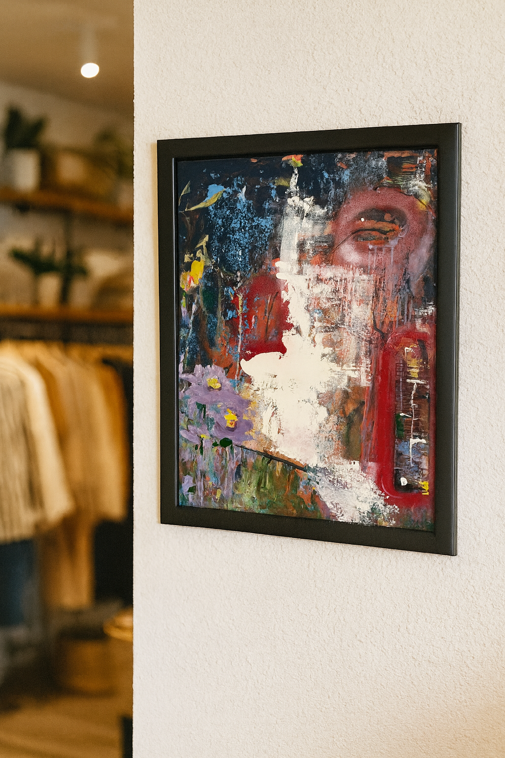 'Through the Red Veil' Mixed Media